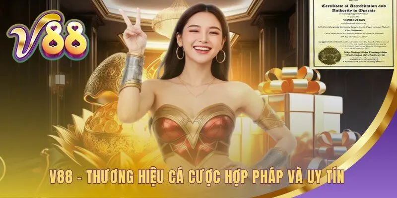 Vị thế thương hiệu hợp pháp V88 bảo chứng bởi giấy phép kép